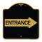 Signmission Designer Series Sign-Right Arrow Entrance, Black & Gold Aluminum Sign, 18" H, BG-1818-24234 A-DES-BG-1818-24234 - alternate 1